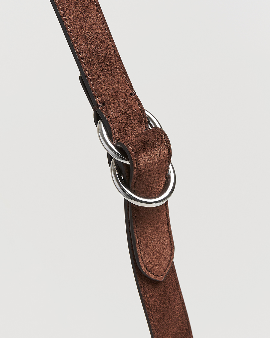 Uomini | Cinture | Ralph Lauren Purple Label | Ring Belt Dark Brown Suede