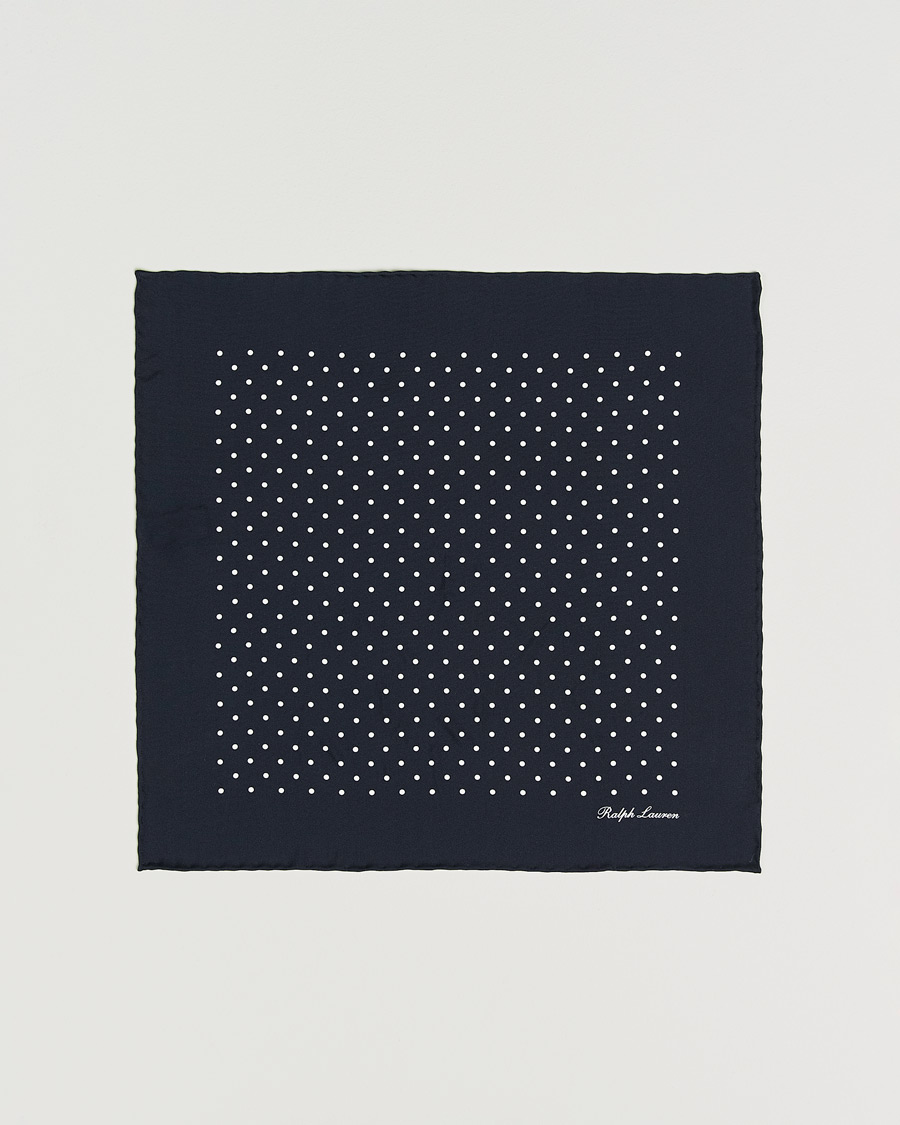 Uomini | Fazzoletti da taschino | Ralph Lauren Purple Label | Silk Dotted Pocket Square Navy