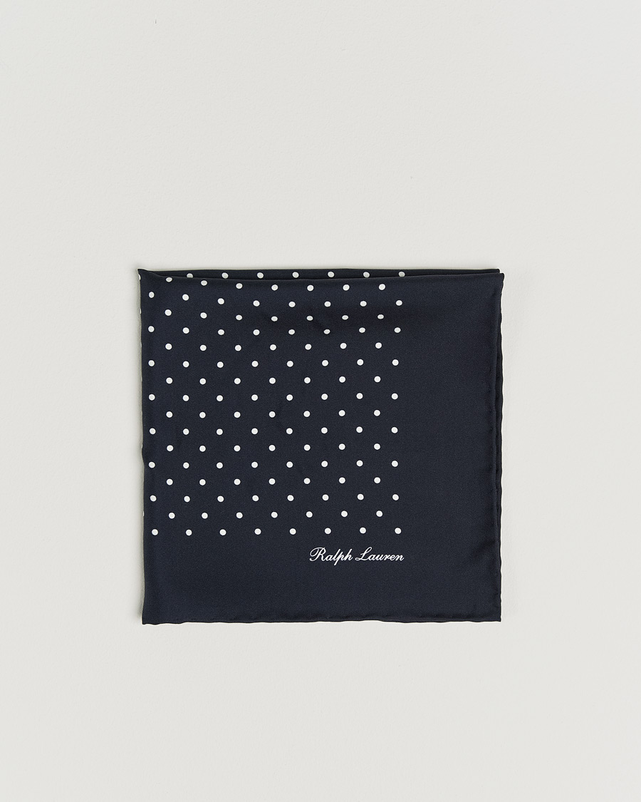 Uomini | Fazzoletti da taschino | Ralph Lauren Purple Label | Silk Dotted Pocket Square Navy