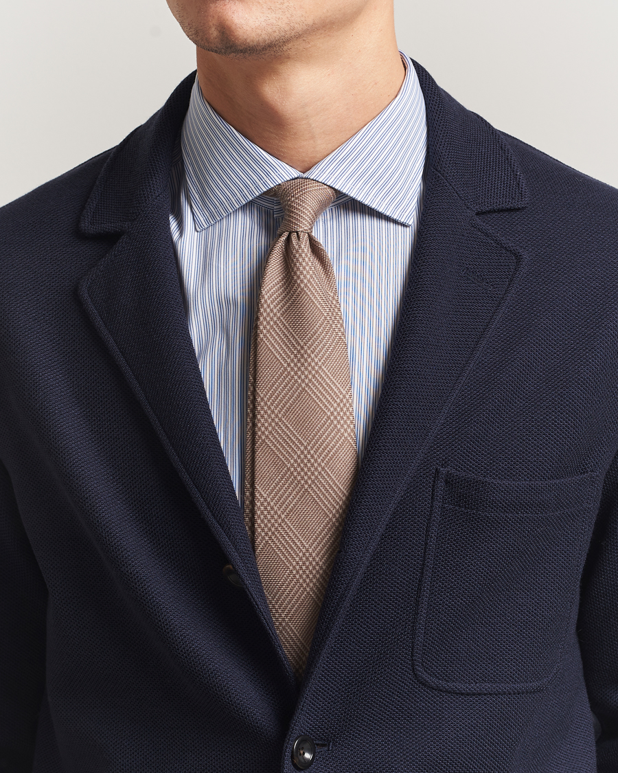 Uomini | Cravatte | Ralph Lauren Purple Label | Glenplaid Silk Tie Beige
