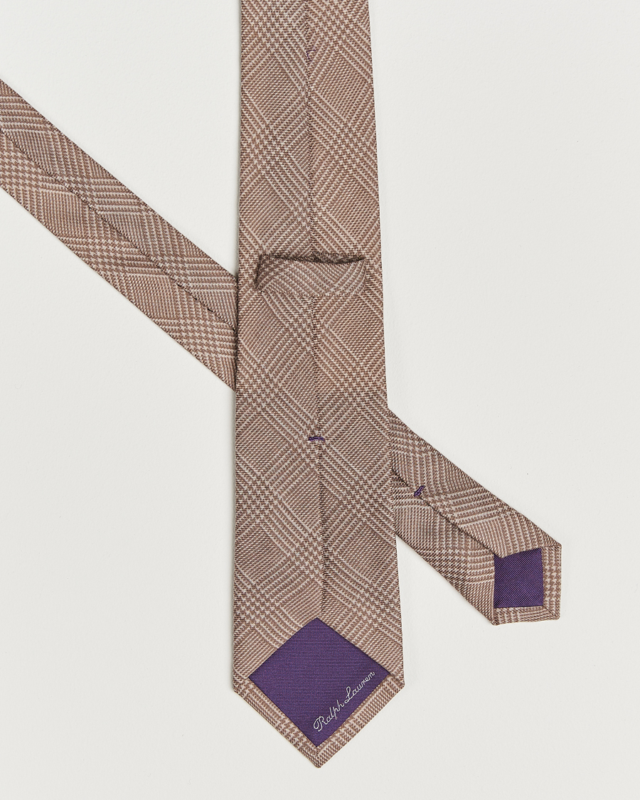 Uomini | Cravatte | Ralph Lauren Purple Label | Glenplaid Silk Tie Beige