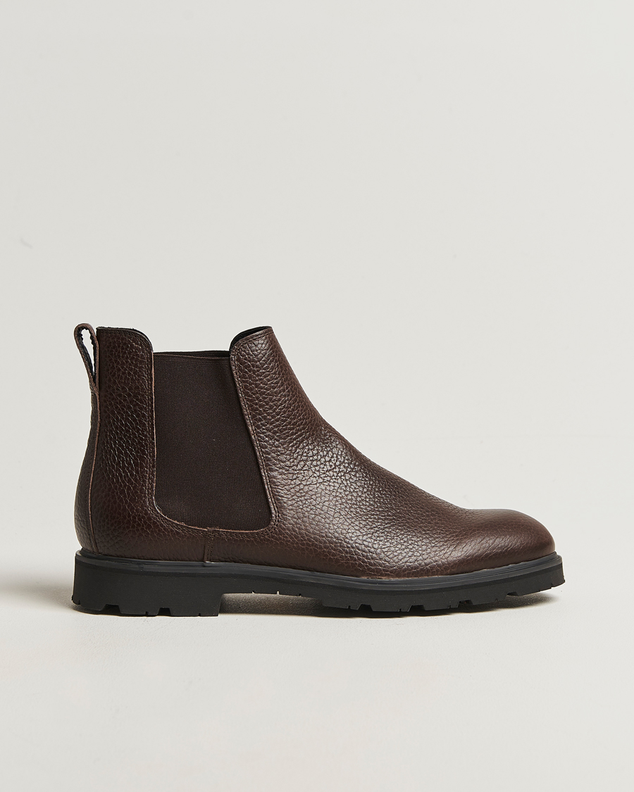 Uomini | Stivali | UBR | Thunder Chelsea Grained Leather Boot Dark Brown