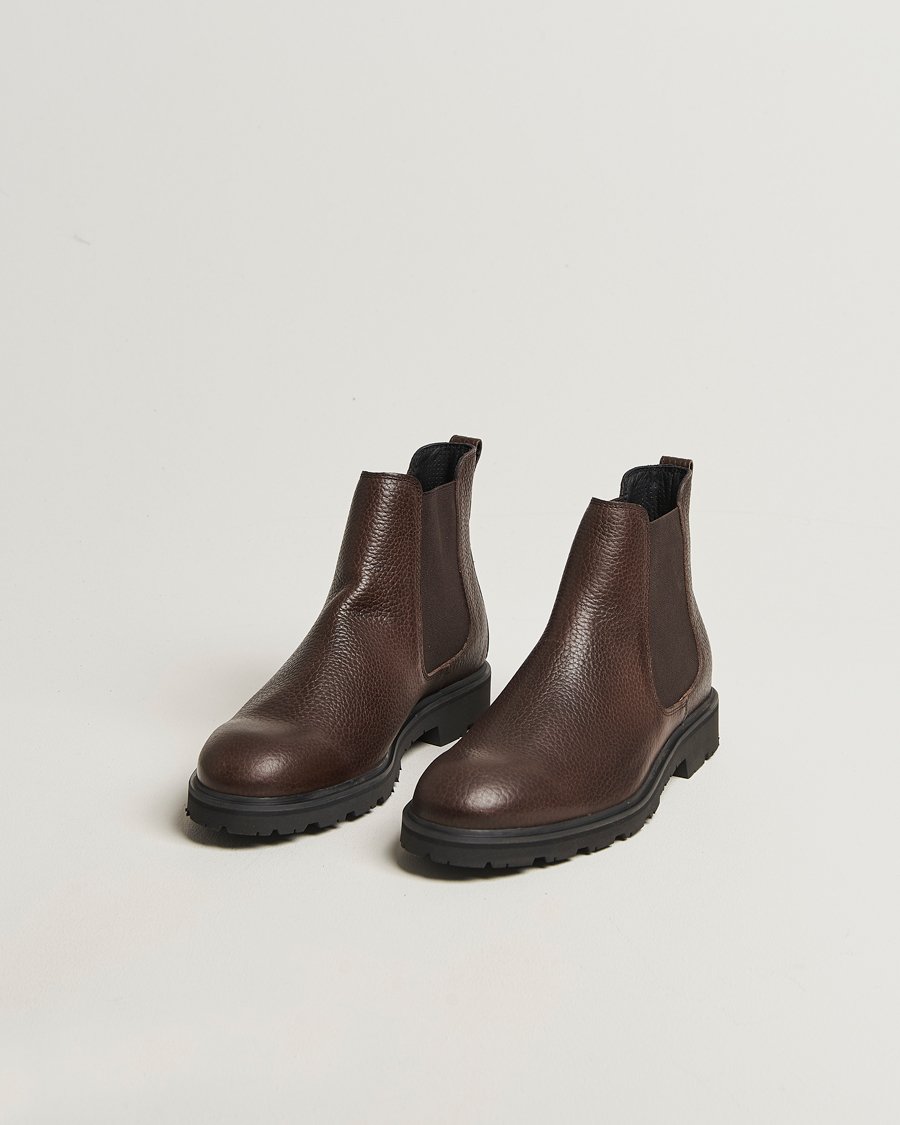 Uomini | Stivali | UBR | Thunder Chelsea Grained Leather Boot Dark Brown