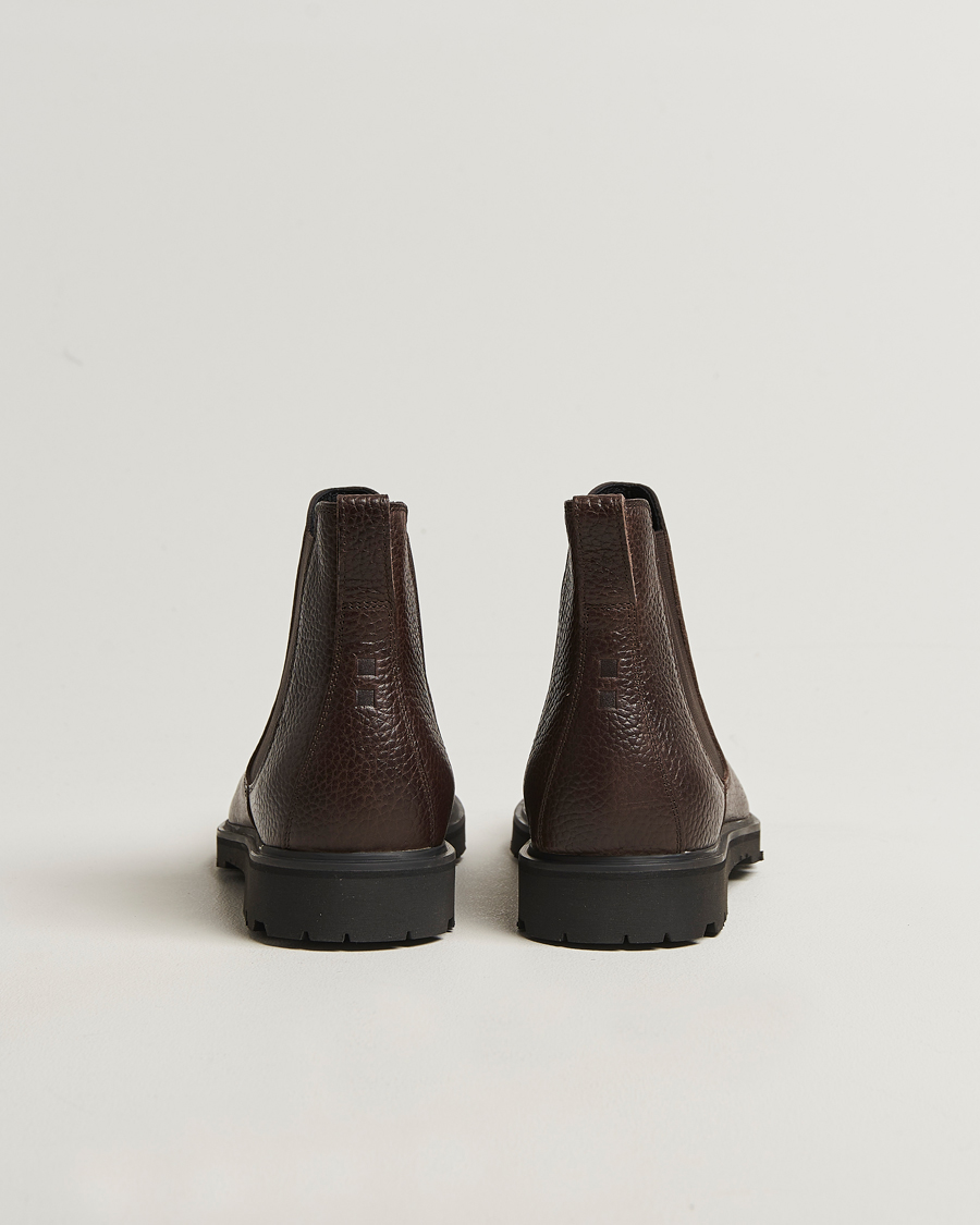 Uomini | Stivali | UBR | Thunder Chelsea Grained Leather Boot Dark Brown