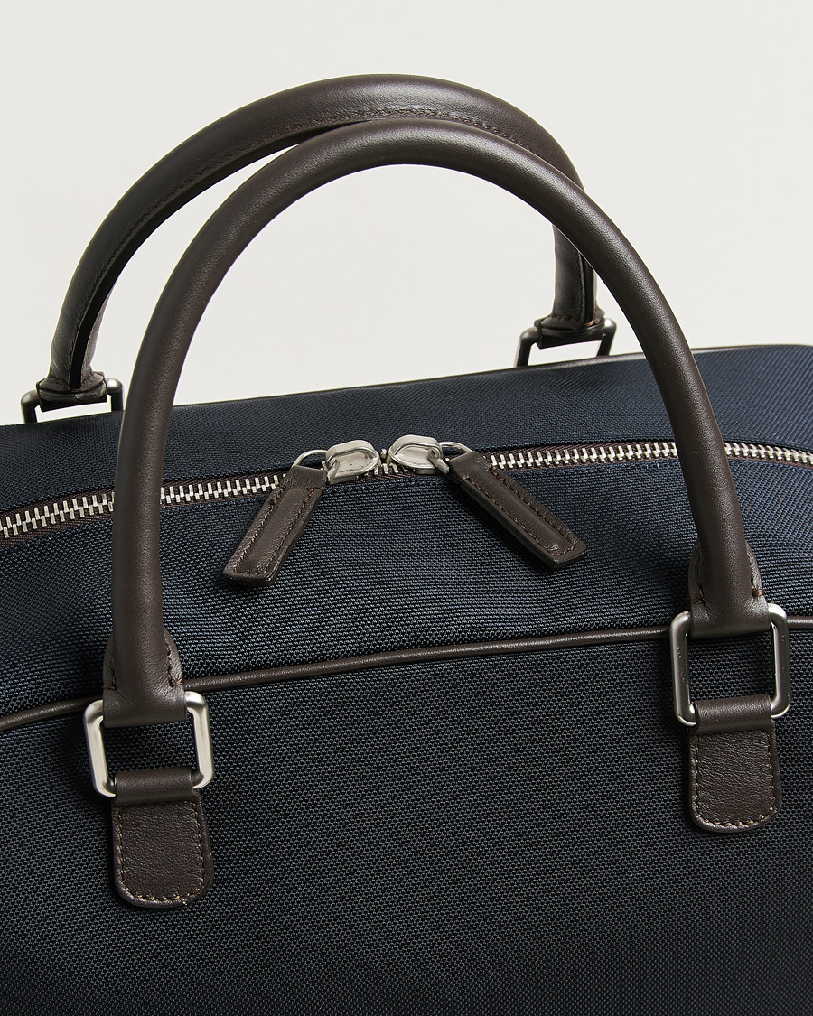 Uomini | Borse | Anderson's | Balistic Nylon/Leather Weekendbag Navy