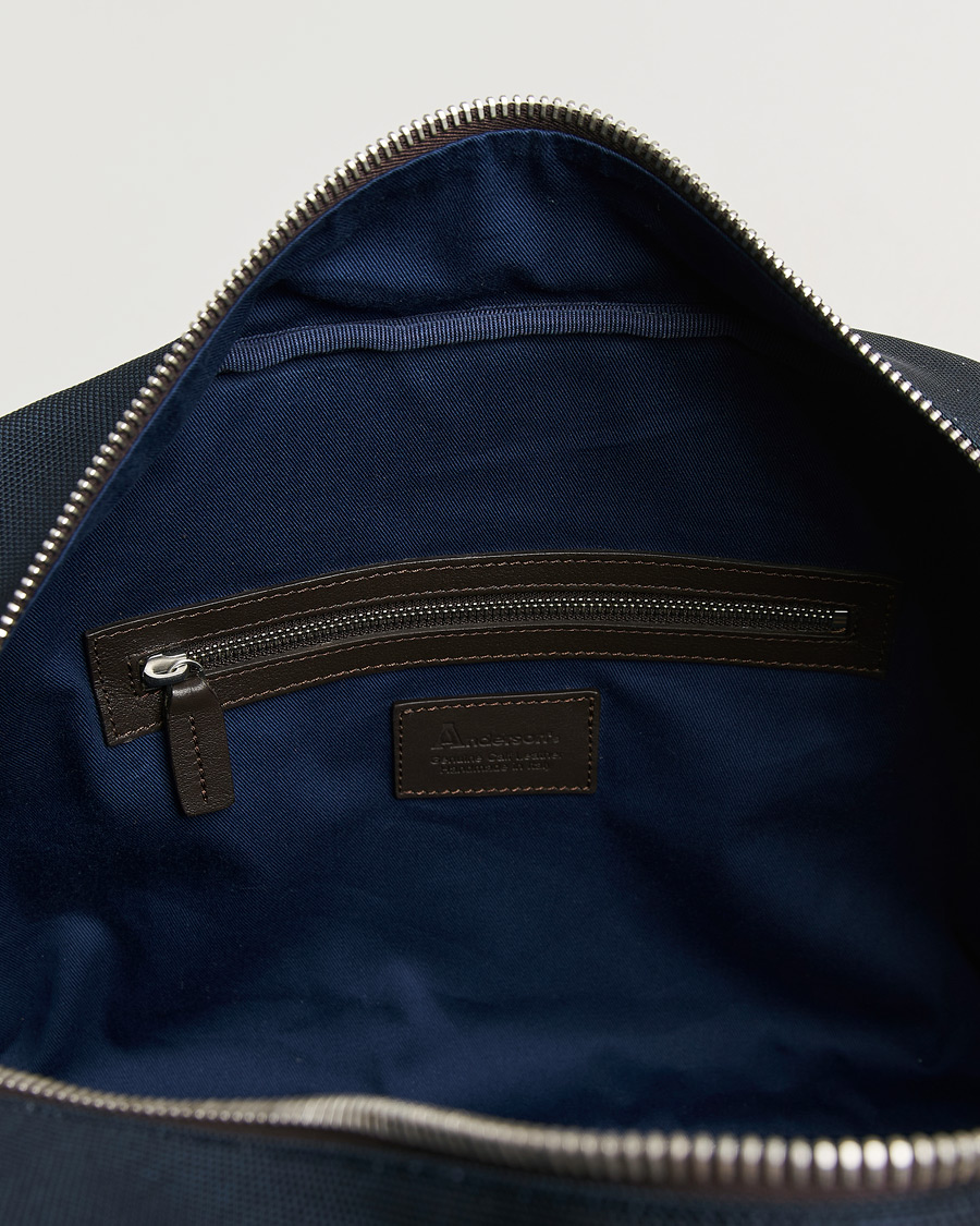 Uomini | Borse | Anderson's | Balistic Nylon/Leather Weekendbag Navy