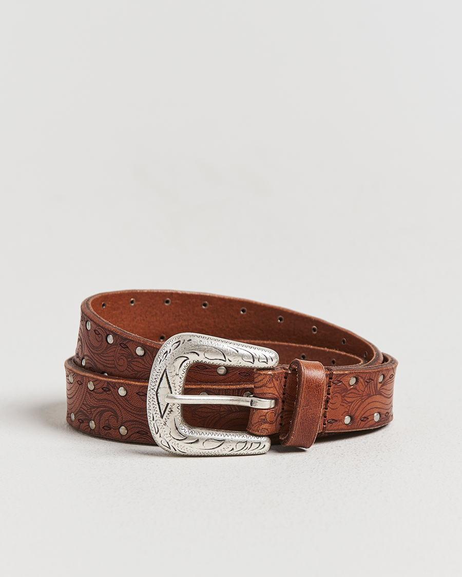 Uomini | Cinture | Anderson's | Stud Western 2,5cm Belt Brown