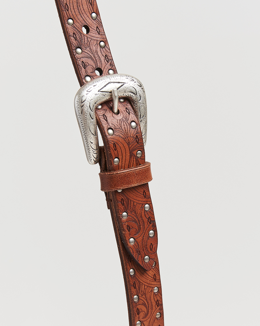 Uomini | Cinture | Anderson's | Stud Western 2,5cm Belt Brown