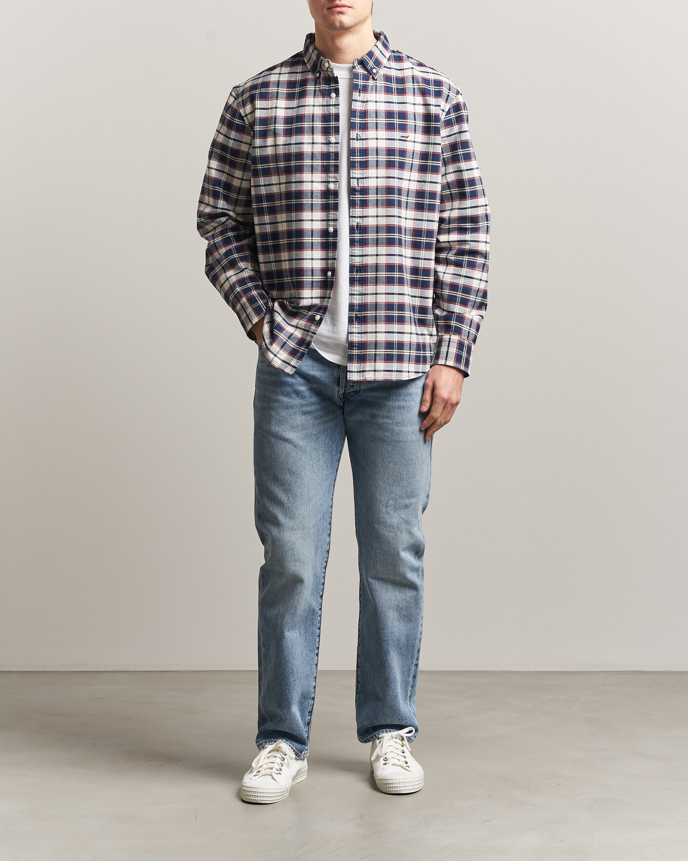 Uomini | Camicie | Levi's | Cotton Checked Shirt Dress Blues