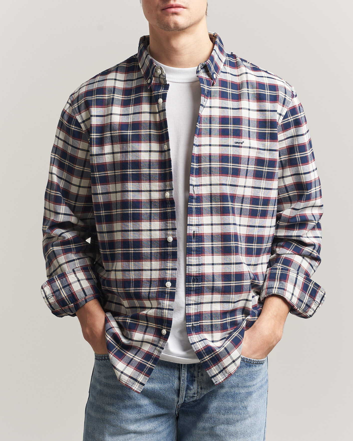 Uomini | Camicie | Levi's | Cotton Checked Shirt Dress Blues