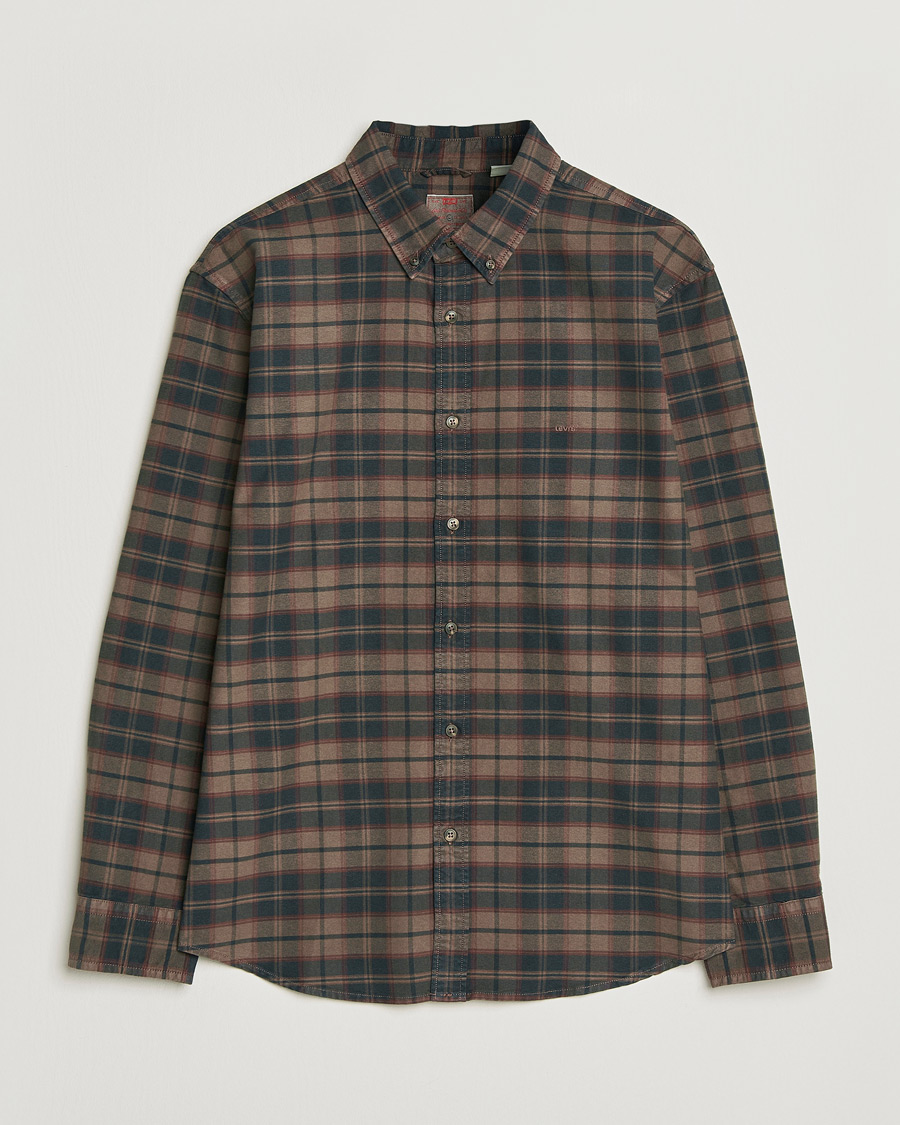 Uomini | Camicie | Levi's | Cotton Checked Shirt Chocolate