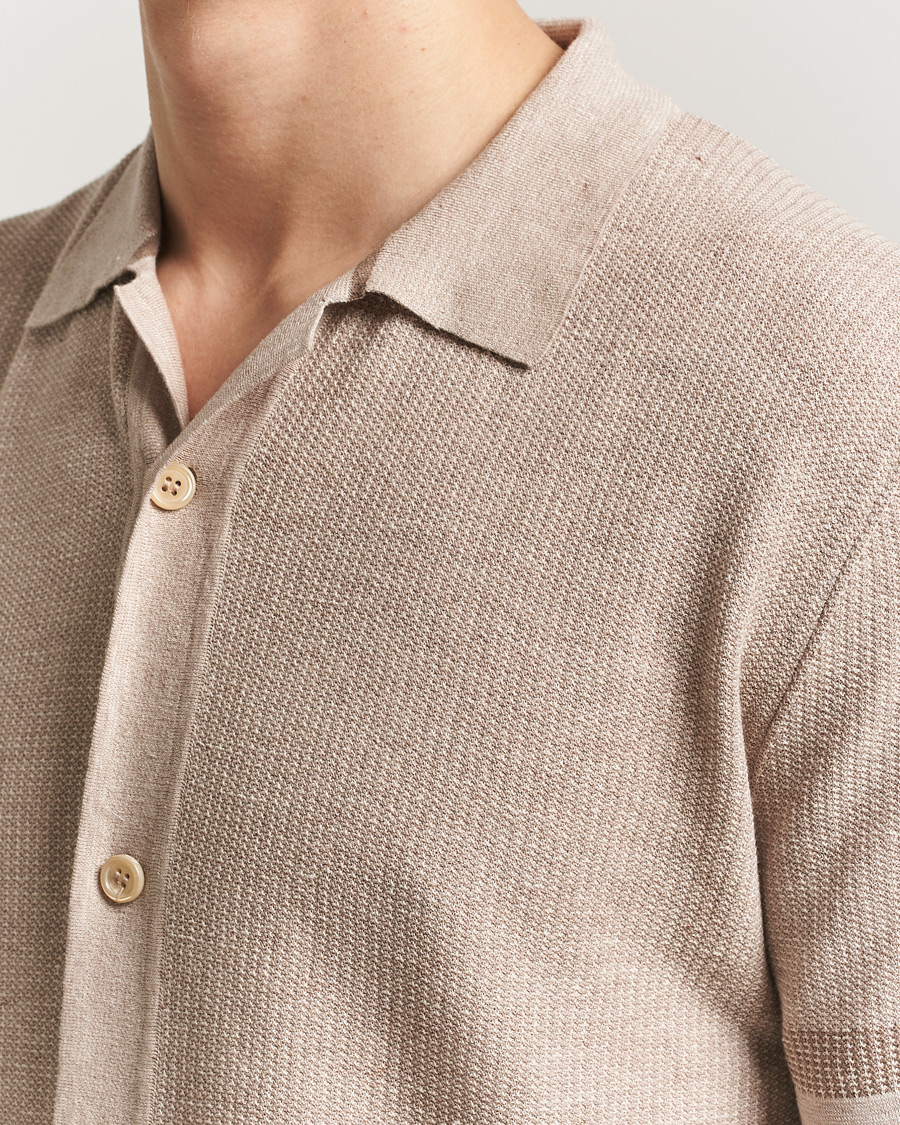 Uomini | Camicie | Brioni | Cotton/Linen Cuban Shirt Beige