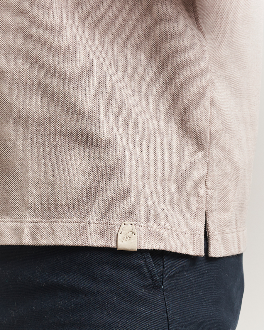 Uomini | Polo | Brioni | Short Sleeve Cotton Piquet Polo Beige