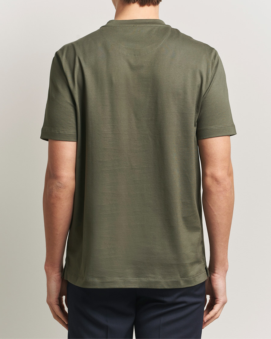 Uomini | T-shirt | Brioni | Short Sleeve Cotton T-Shirt Military
