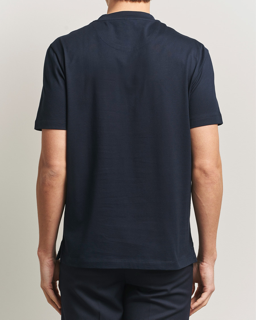 Uomini | T-shirt | Brioni | Short Sleeve Cotton T-Shirt Navy