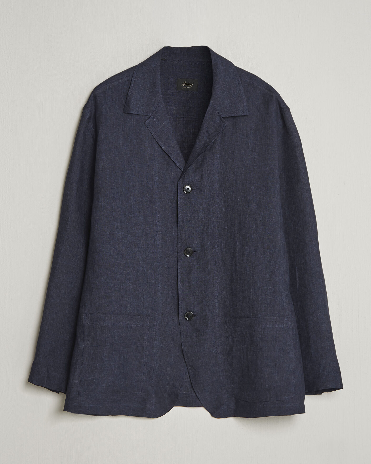 Uomini | Camicie | Brioni | Linen Shirt Blazer Navy