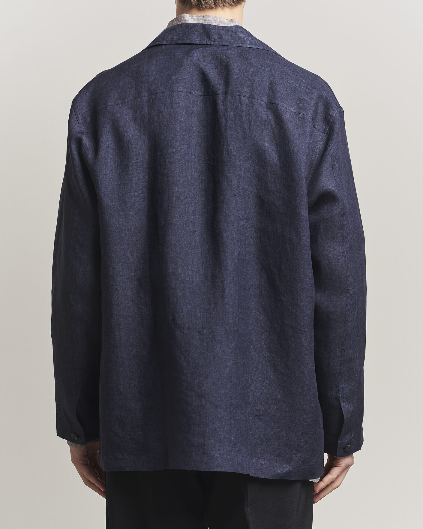 Uomini | Camicie | Brioni | Linen Shirt Blazer Navy