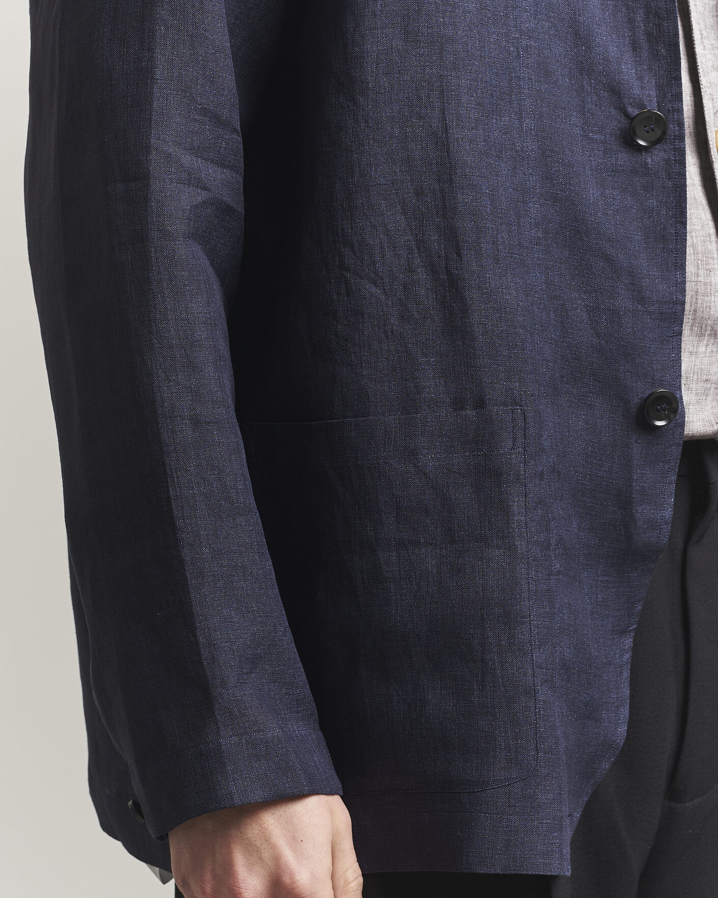 Uomini | Camicie | Brioni | Linen Shirt Blazer Navy