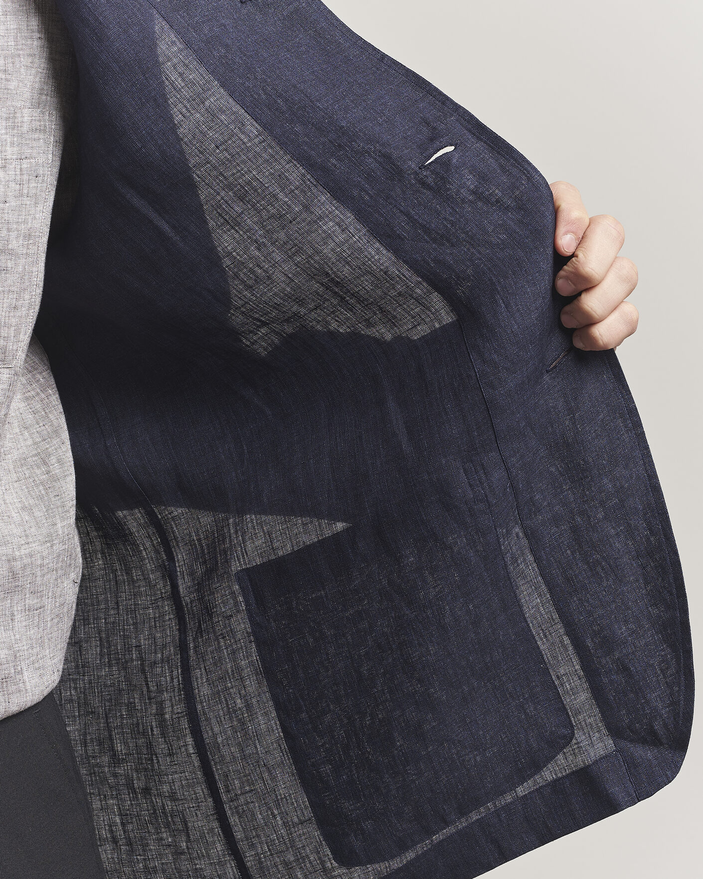 Uomini | Camicie | Brioni | Linen Shirt Blazer Navy