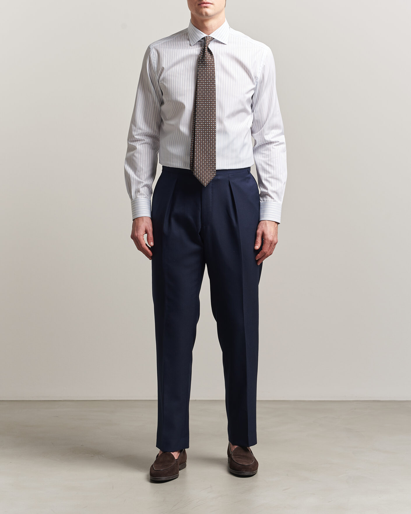 Uomini | Camicie | Brioni | Slim Fit Dress Shirt Light Blue Stripe