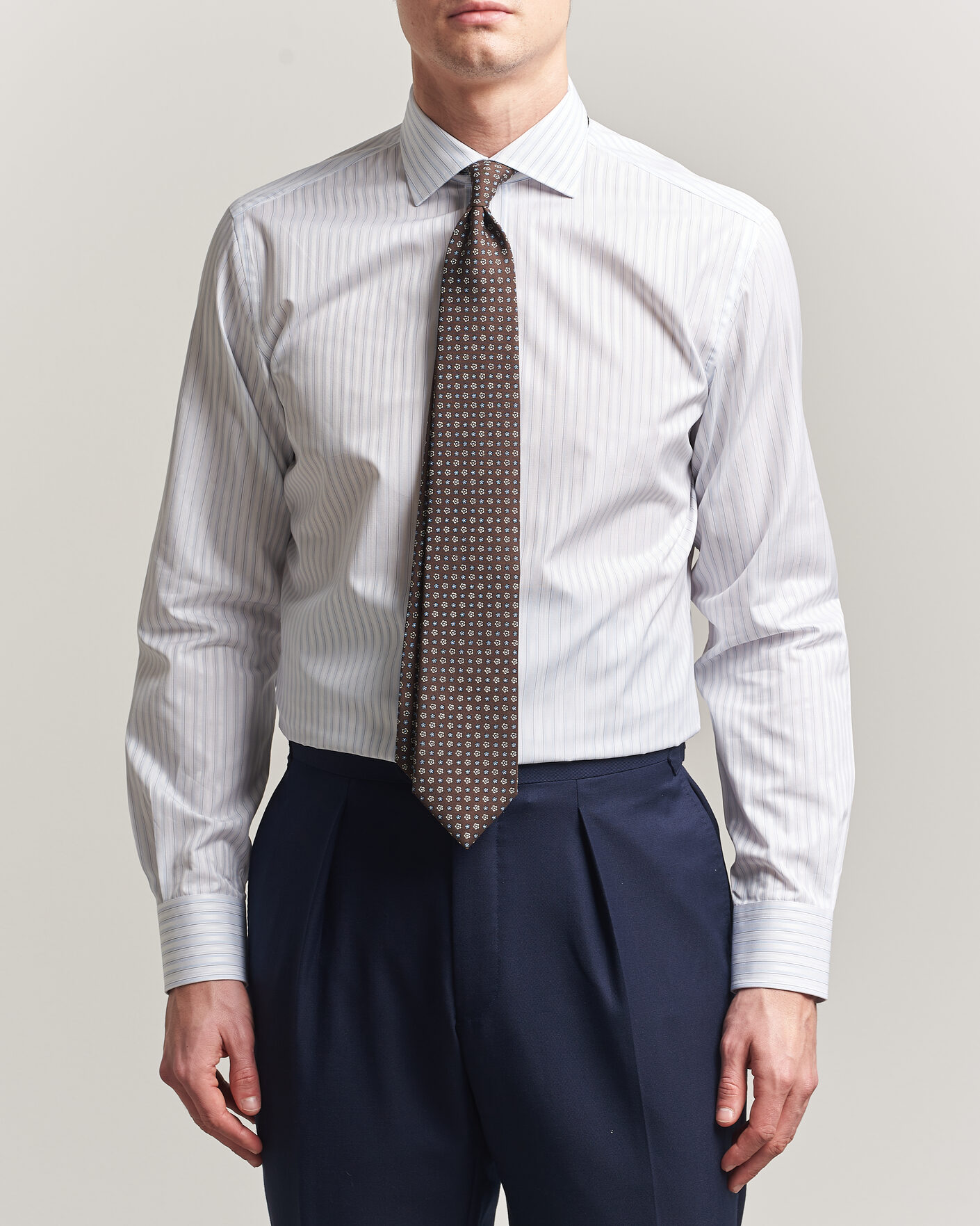 Uomini | Camicie | Brioni | Slim Fit Dress Shirt Light Blue Stripe