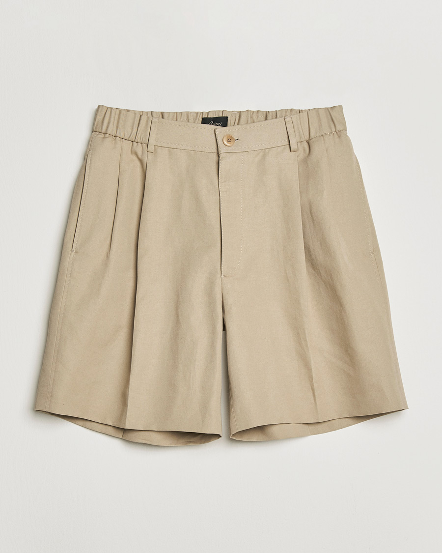 Uomini | Pantaloncini | Brioni | Cotton/Linen Drawstring Shorts Beige