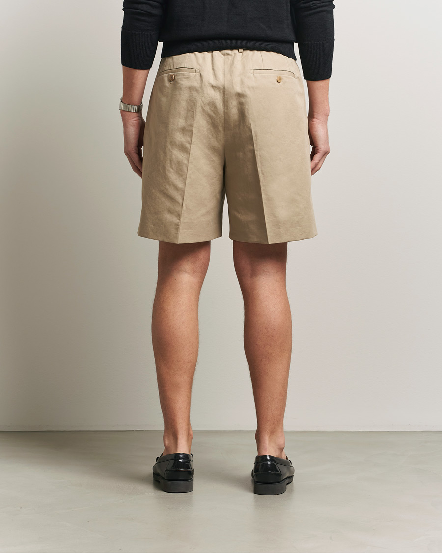 Uomini | Pantaloncini | Brioni | Cotton/Linen Drawstring Shorts Beige