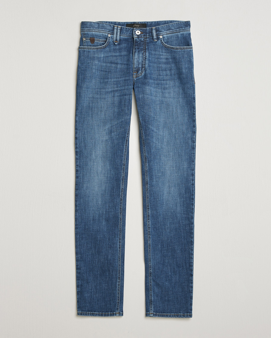 Uomini | Pantaloni | Brioni | 5-Pocket Denim Medium Blue Wash