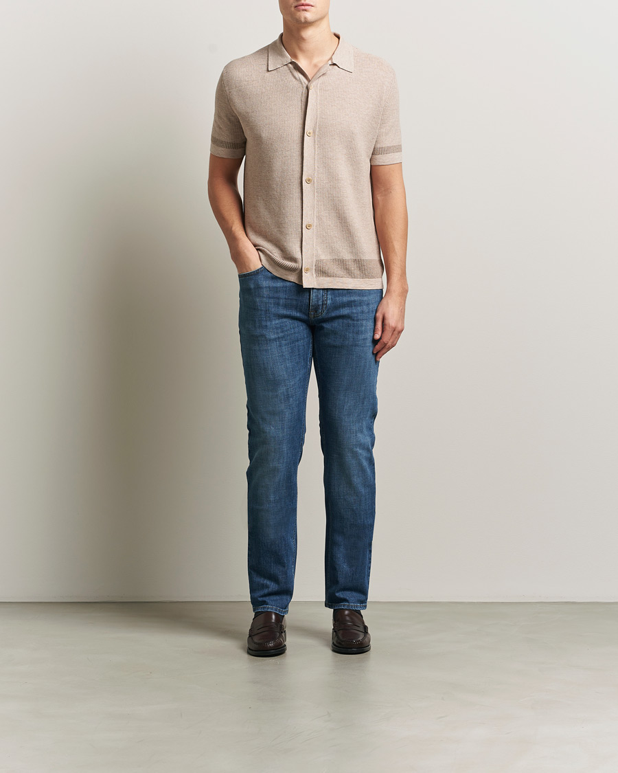 Uomini | Jeans | Brioni | 5-Pocket Denim Medium Blue Wash