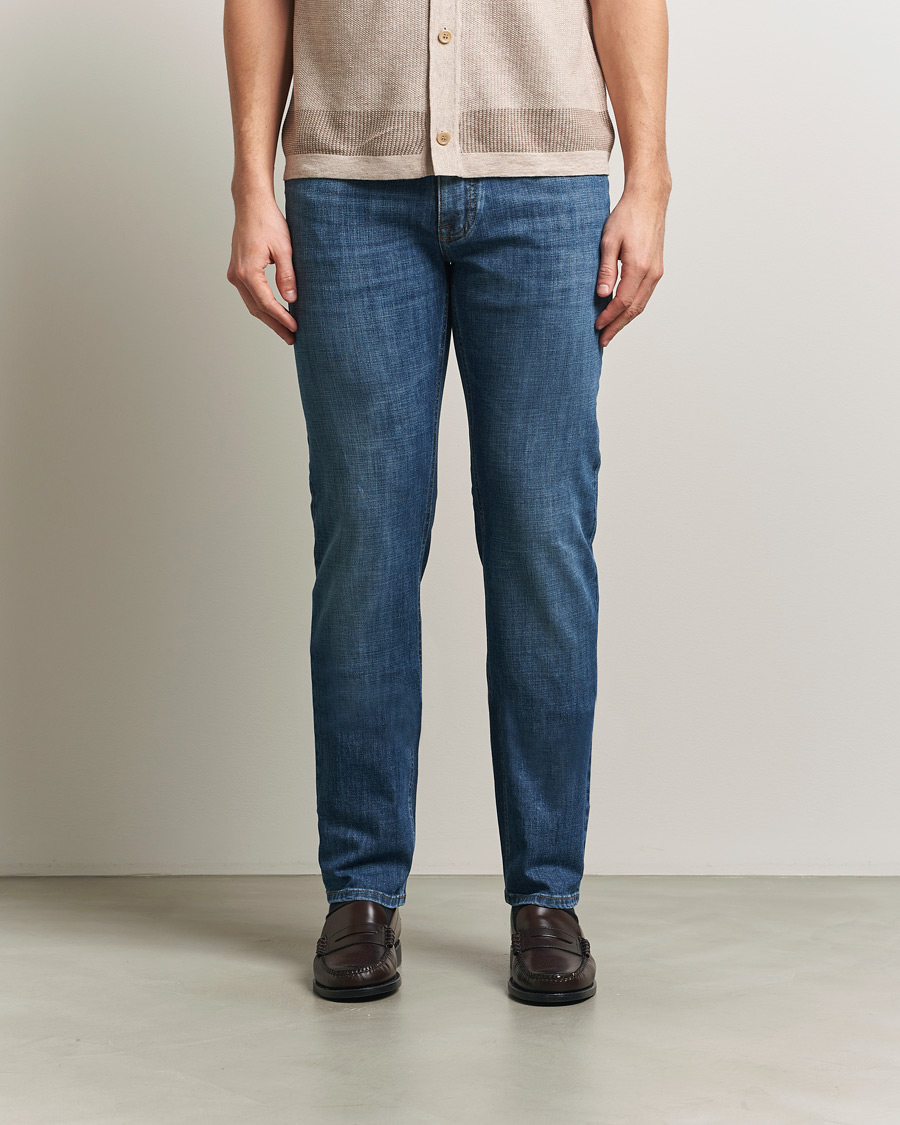 Uomini | Pantaloni | Brioni | 5-Pocket Denim Medium Blue Wash