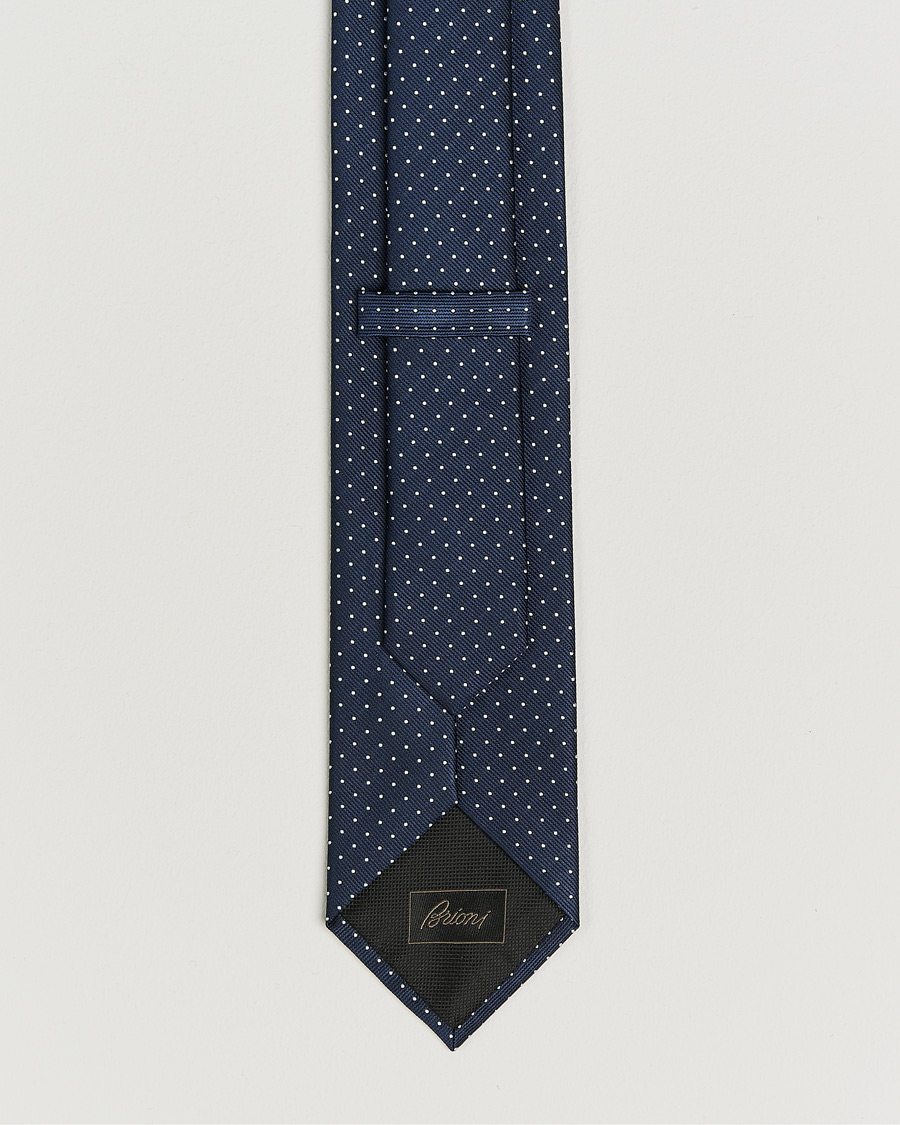 Uomini | Cravatte | Brioni | Jacquard Dot Silk Tie Navy