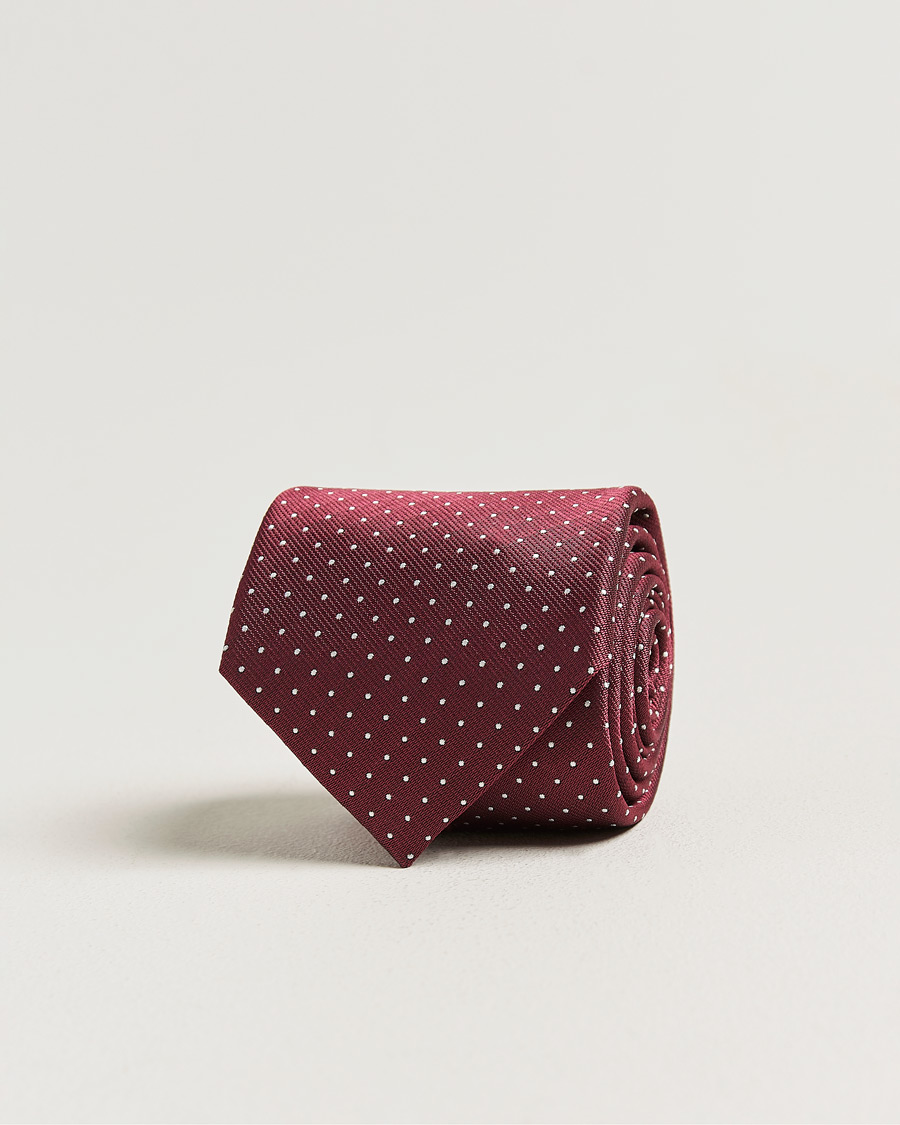 Uomini | Cravatte | Brioni | Jacquard Dot Silk Tie Burgundy