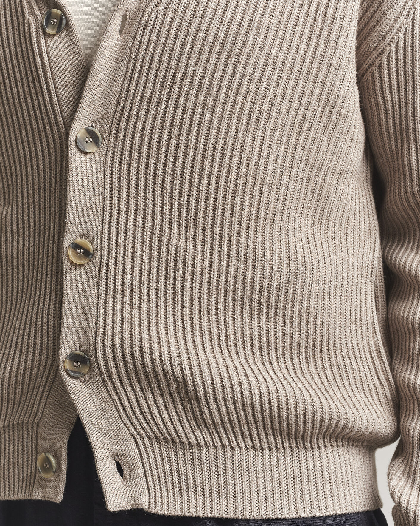 Uomini | Maglieria | Altea | Cotton/Cashmere Shawl Cardigan Taupe