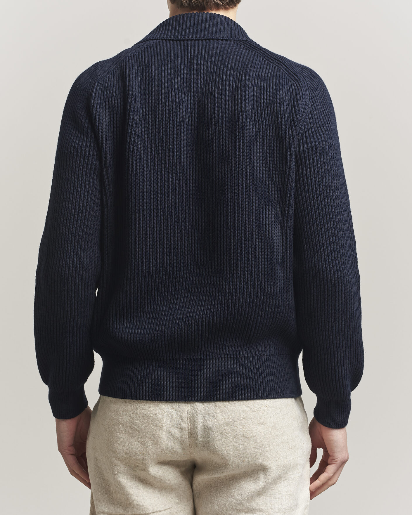 Uomini | Maglieria | Altea | Cotton Rib Cardigan Jacket Navy