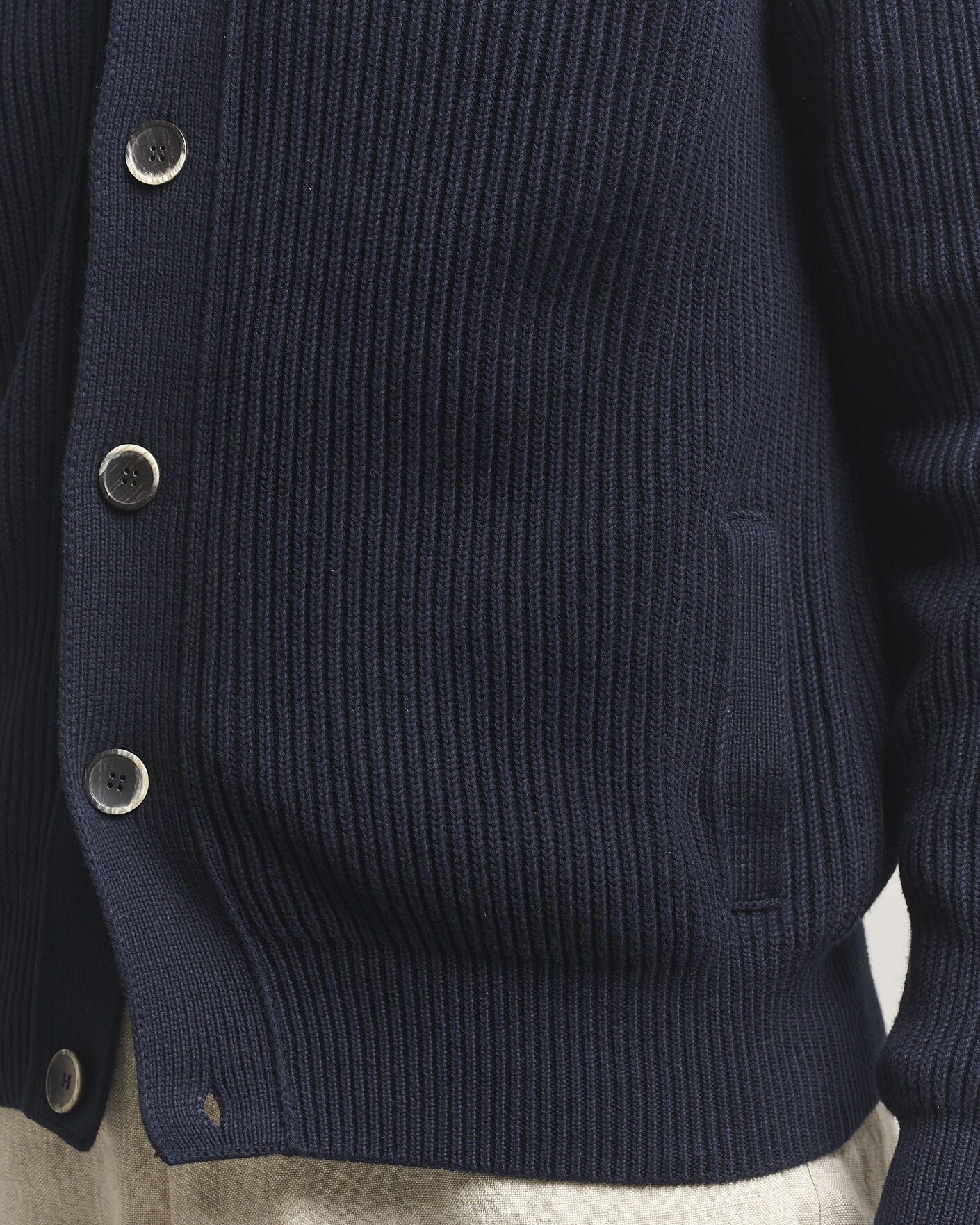 Uomini | Maglieria | Altea | Cotton Rib Cardigan Jacket Navy