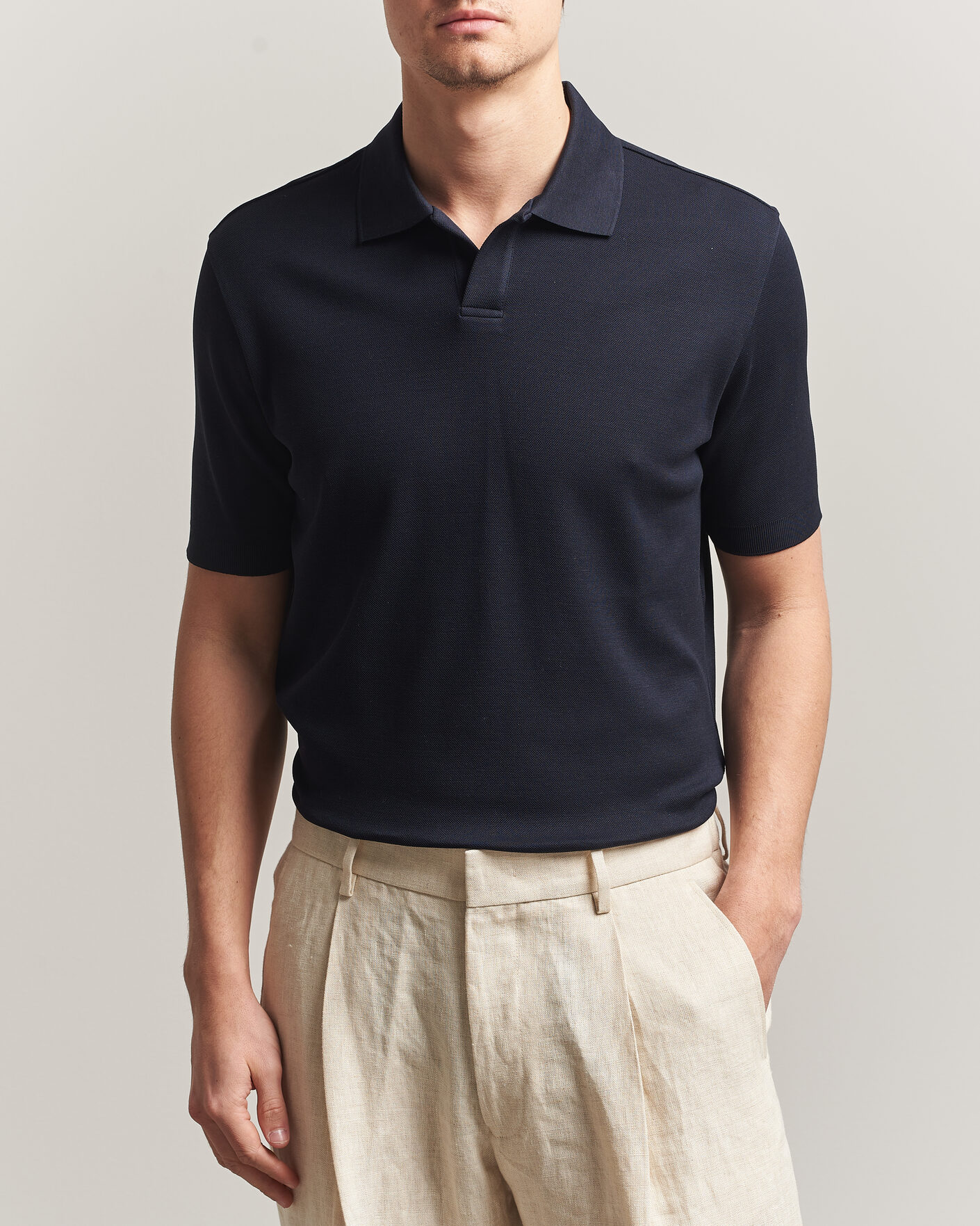 Uomini | Polo | Altea | Jersey Piquet Polo Navy