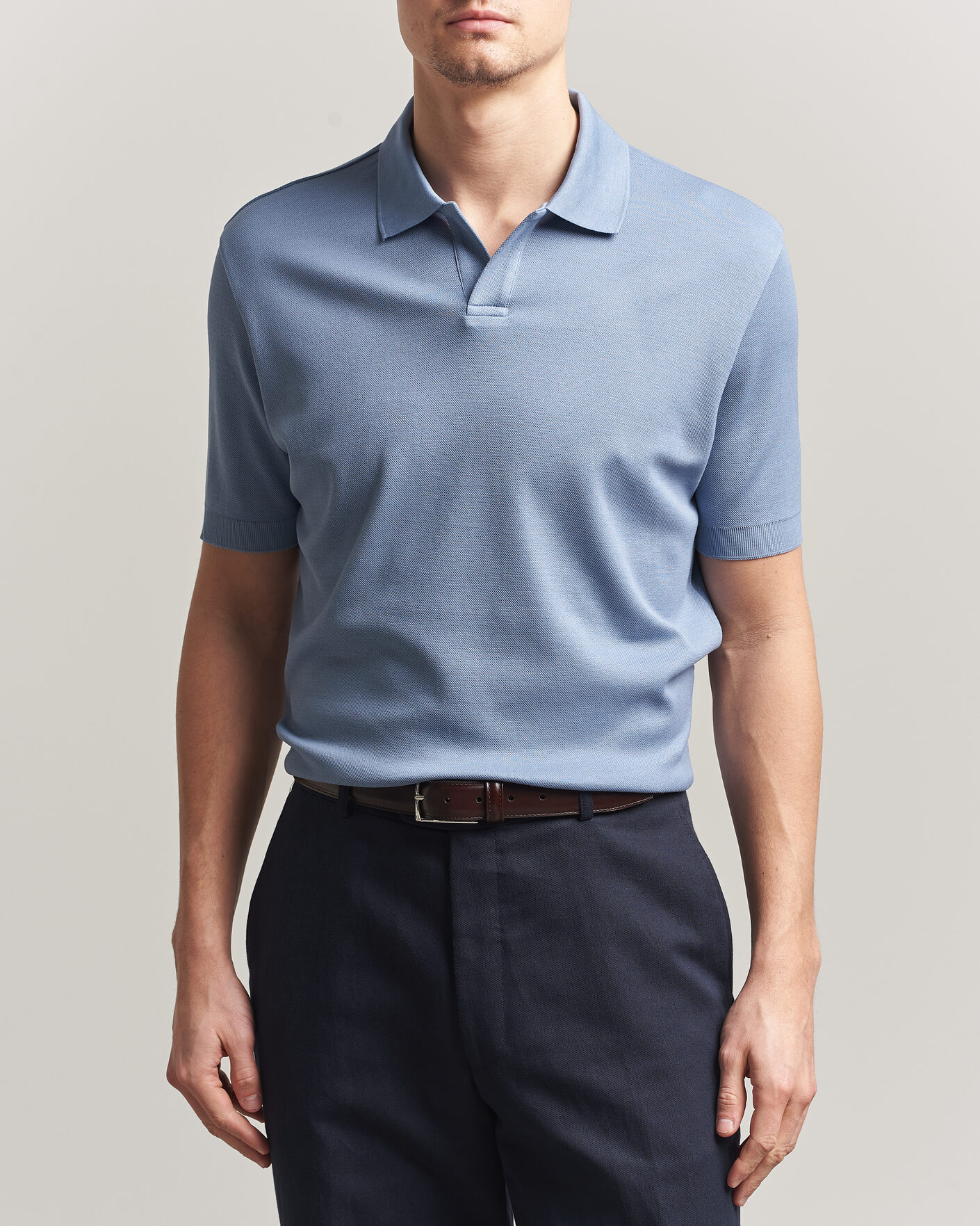 Uomini | Polo | Altea | Jersey Piquet Polo Light Blue