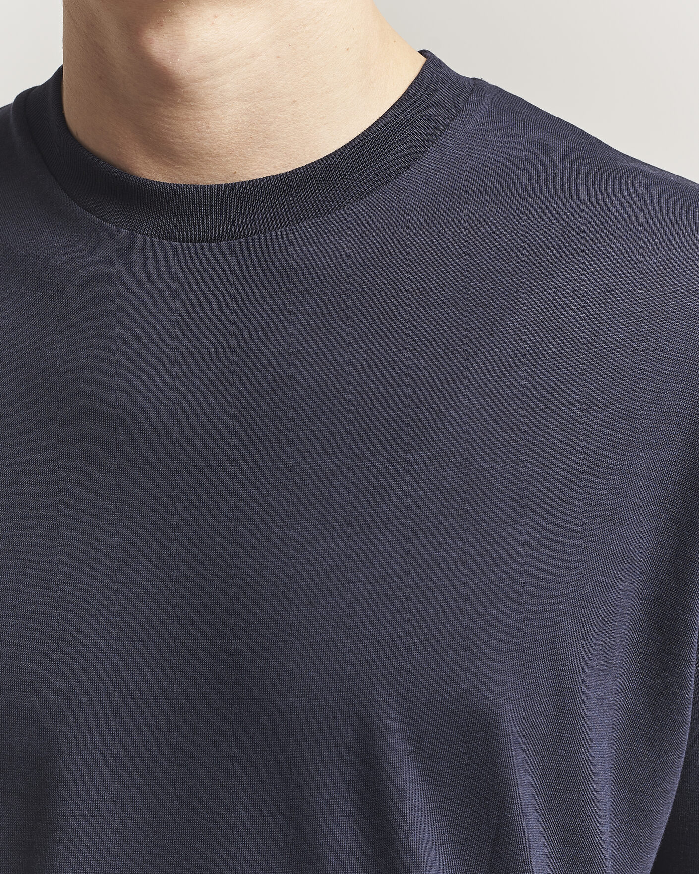 Uomini | T-shirt | Altea | Cotton/Stretch Knitted T-Shirt Navy