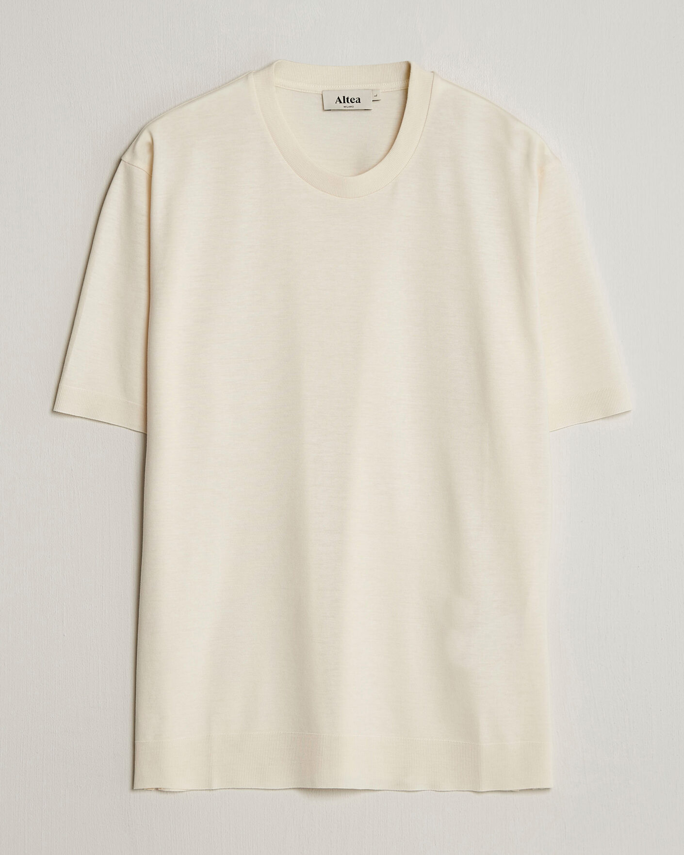 Uomini | T-shirt | Altea | Cotton/Stretch Knitted T-Shirt Off White