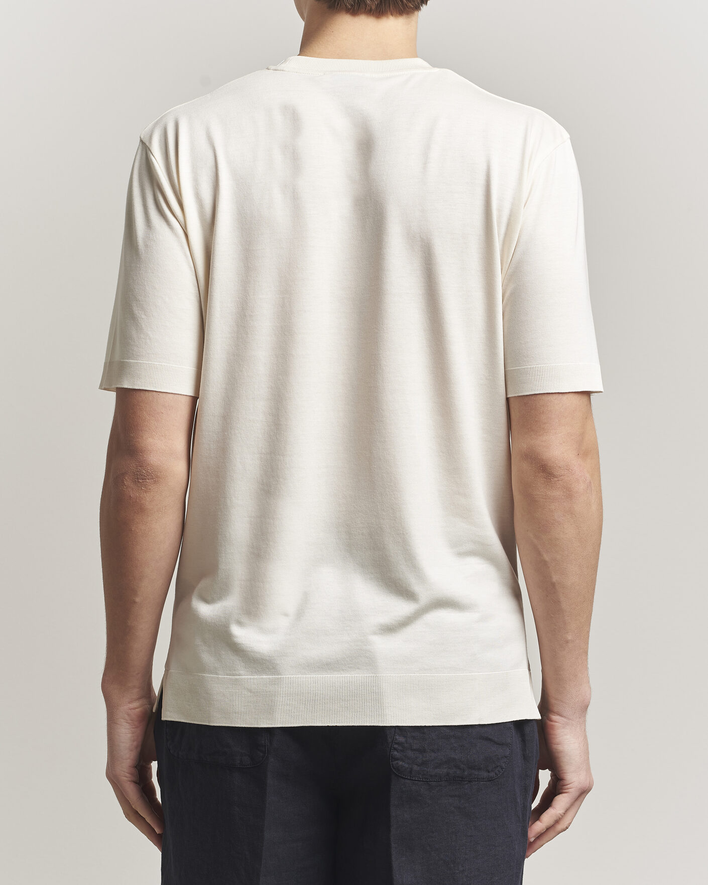 Uomini | T-shirt | Altea | Cotton/Stretch Knitted T-Shirt Off White