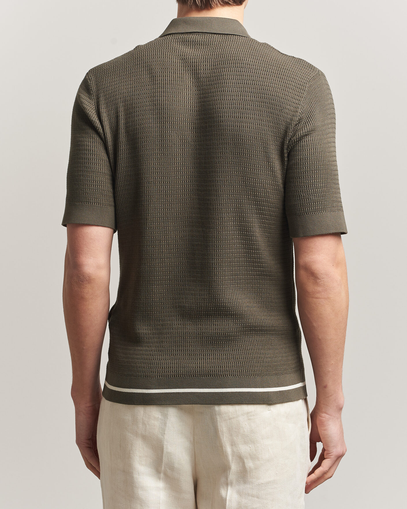 Uomini | Camicie | Altea | Bamboo Stitch Knitted Camp Shirt Dark Green