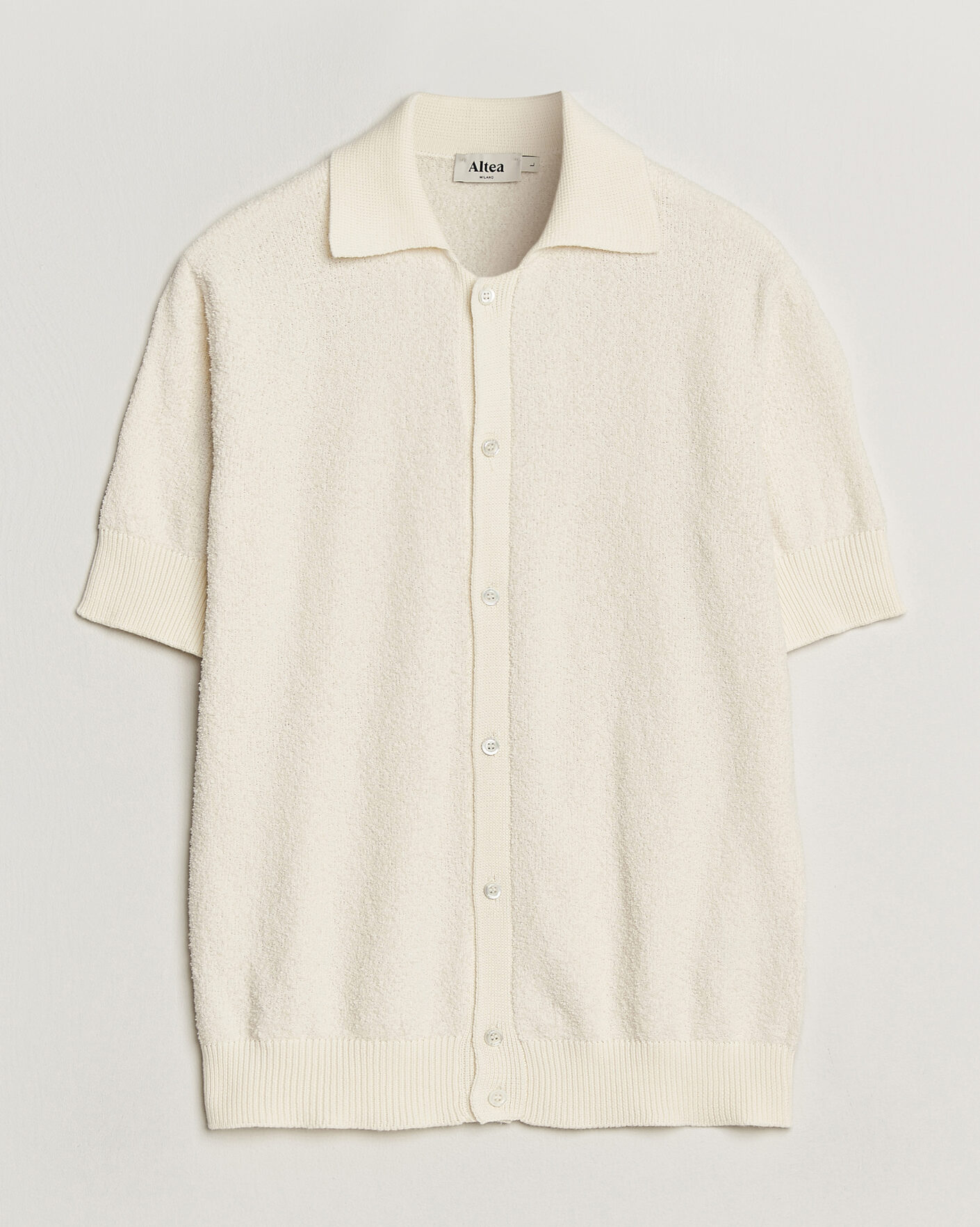 Uomini | Camicie | Altea | Soft Boucle Resort Shirt Off White