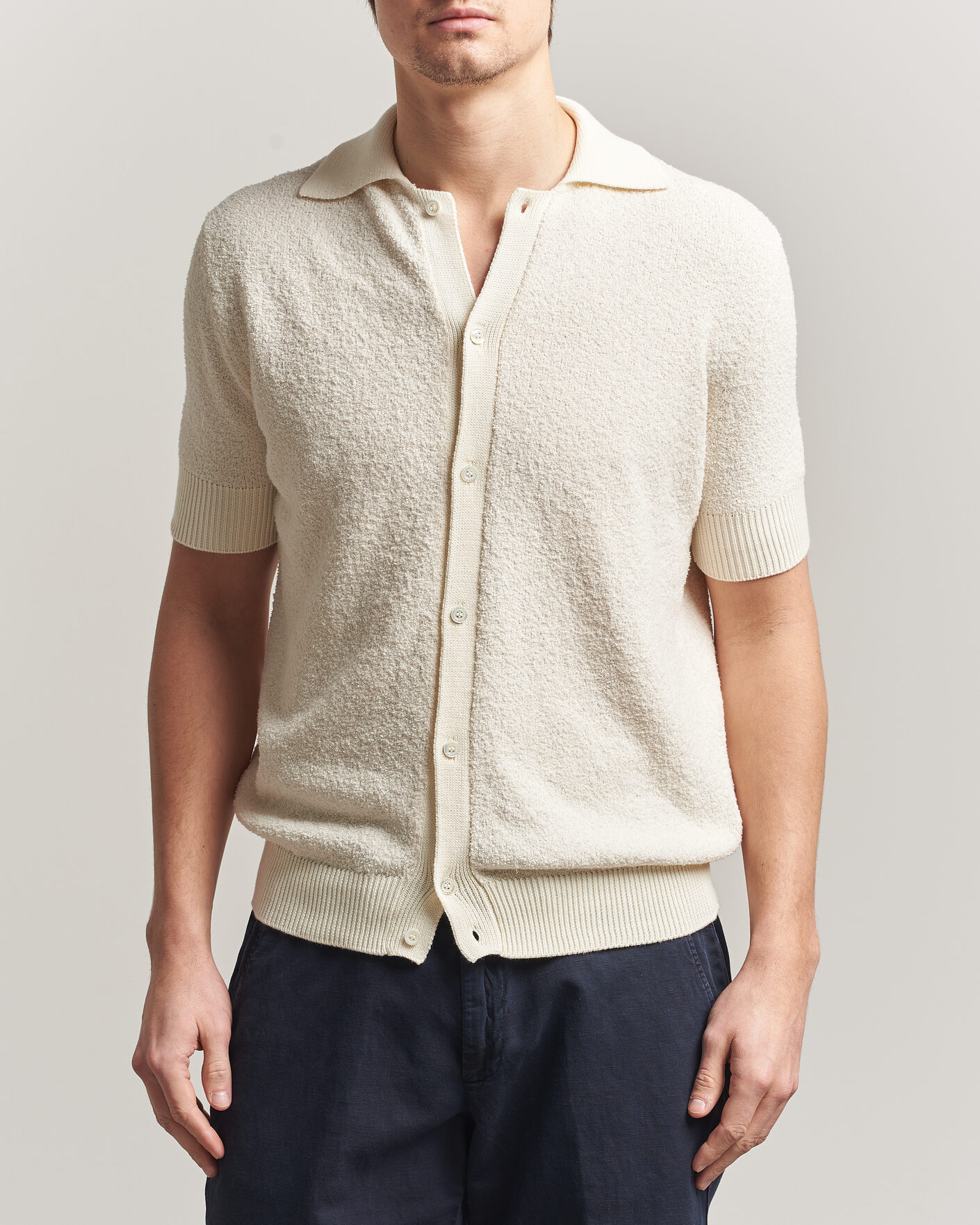 Uomini | Camicie | Altea | Soft Boucle Resort Shirt Off White