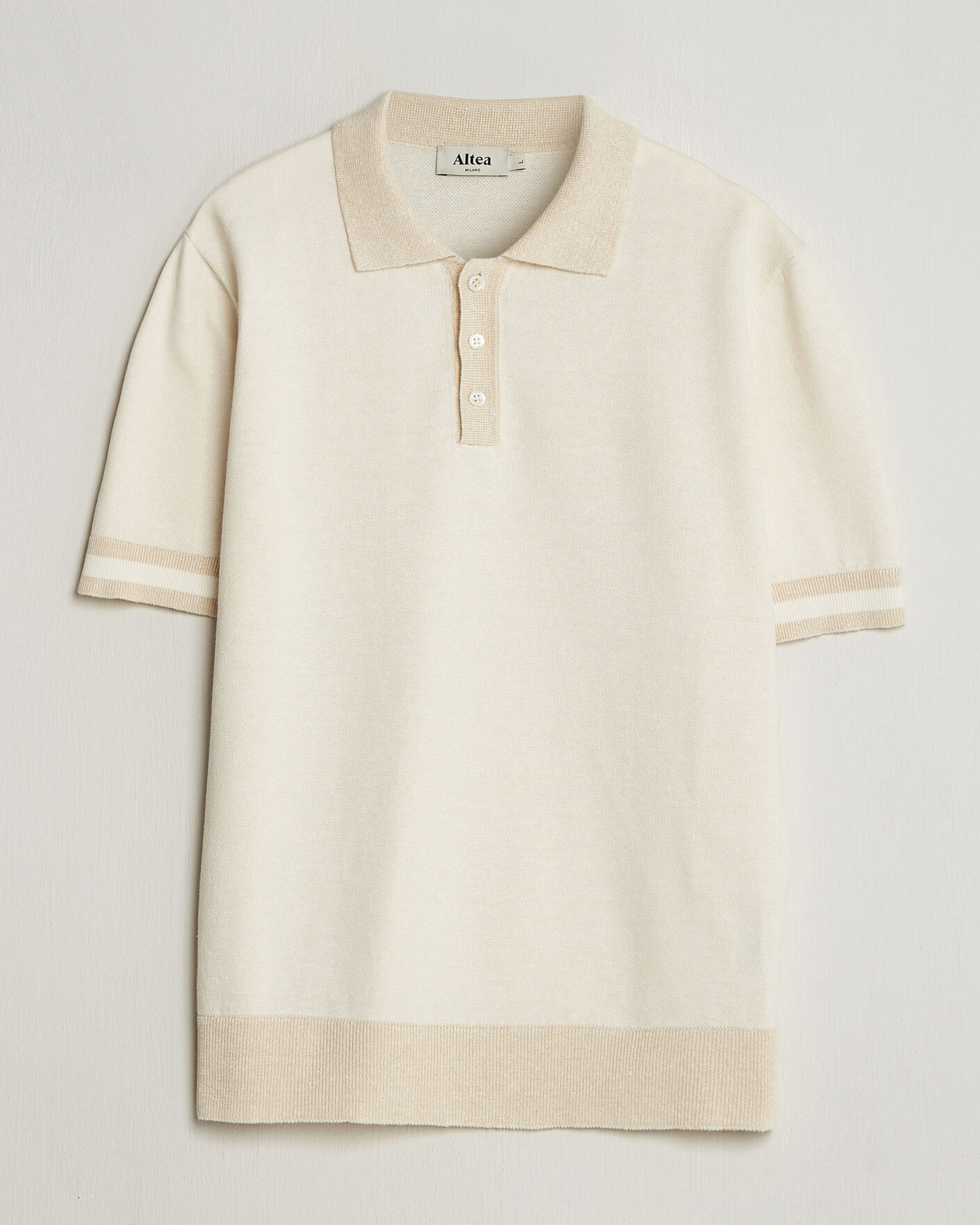 Uomini | Polo | Altea | Cotton/Linen Piquet Polo Off White