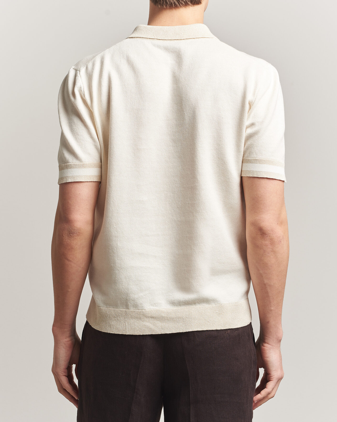 Uomini | Polo | Altea | Cotton/Linen Piquet Polo Off White