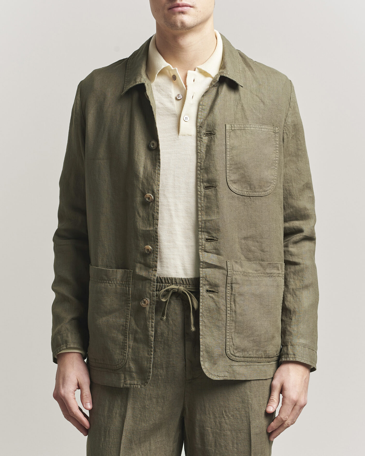 Uomini | Giacche | Altea | Linen Chore Jacket Military
