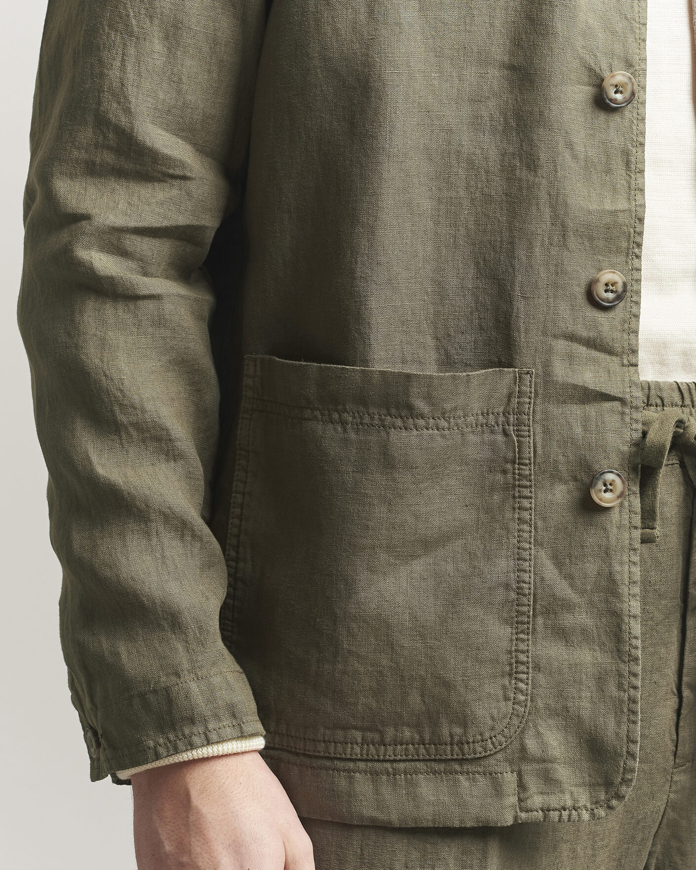 Uomini | Giacche | Altea | Linen Chore Jacket Military