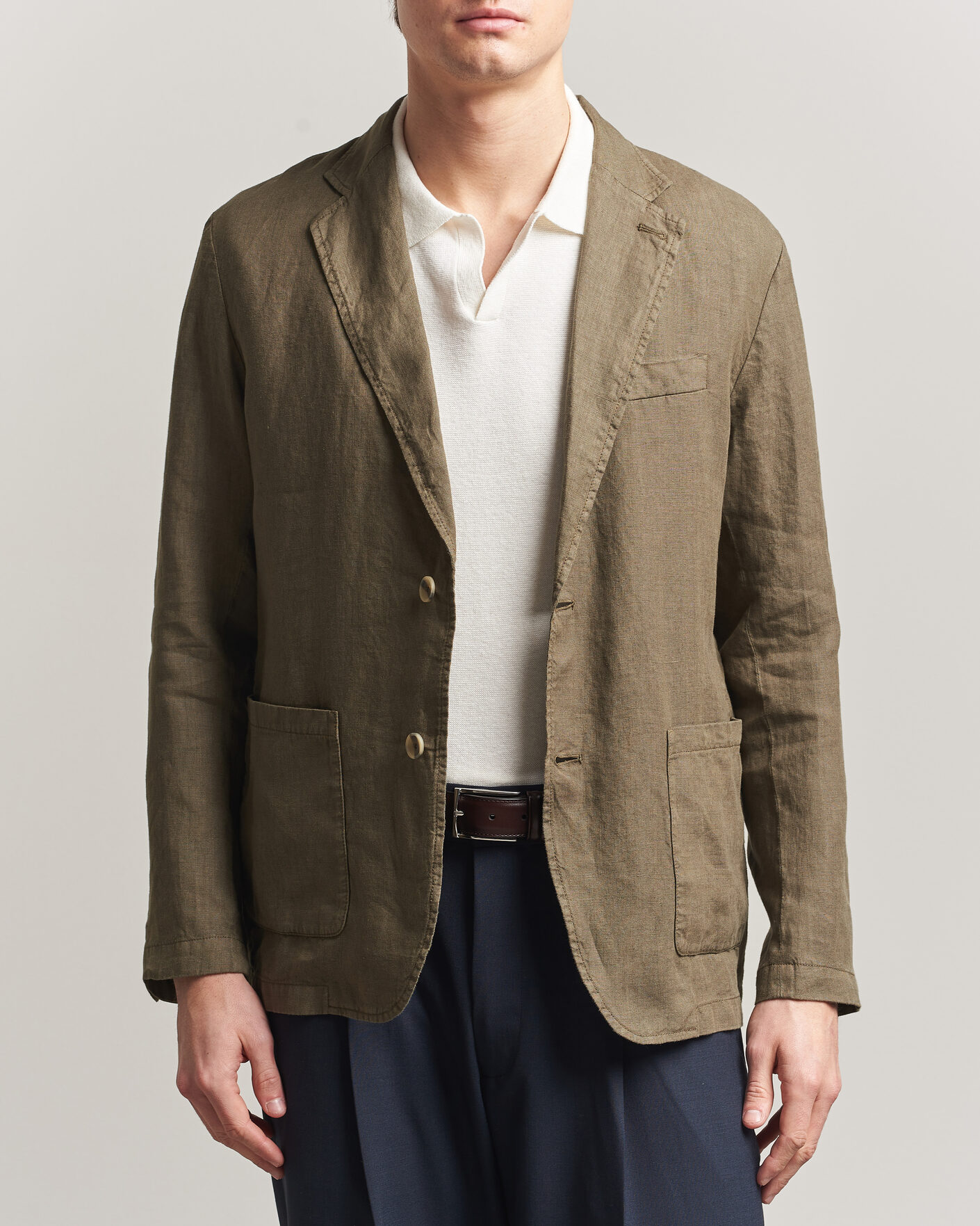 Uomini | Blazers | Altea | Linen Blazer Military