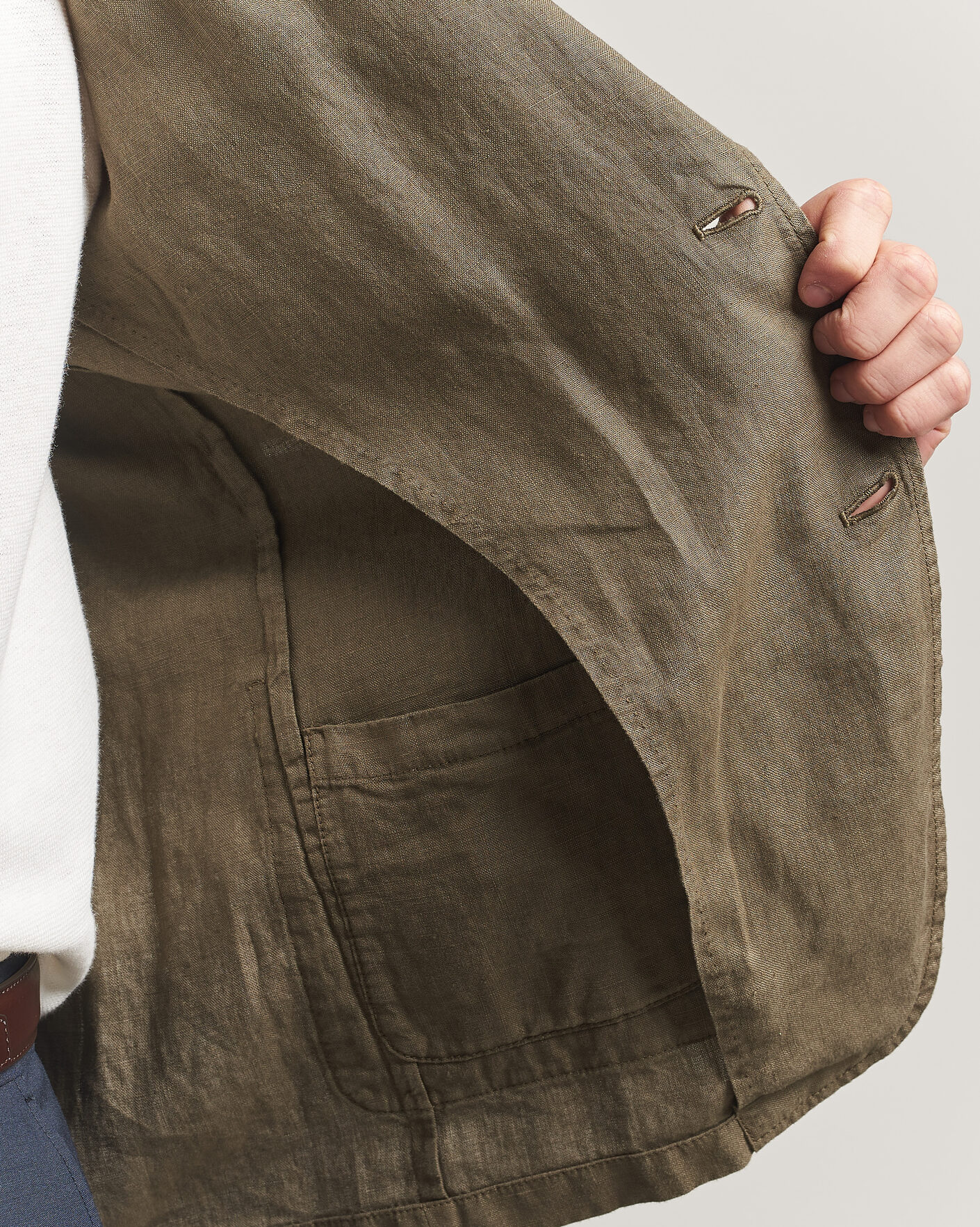 Uomini | Blazers | Altea | Linen Blazer Military