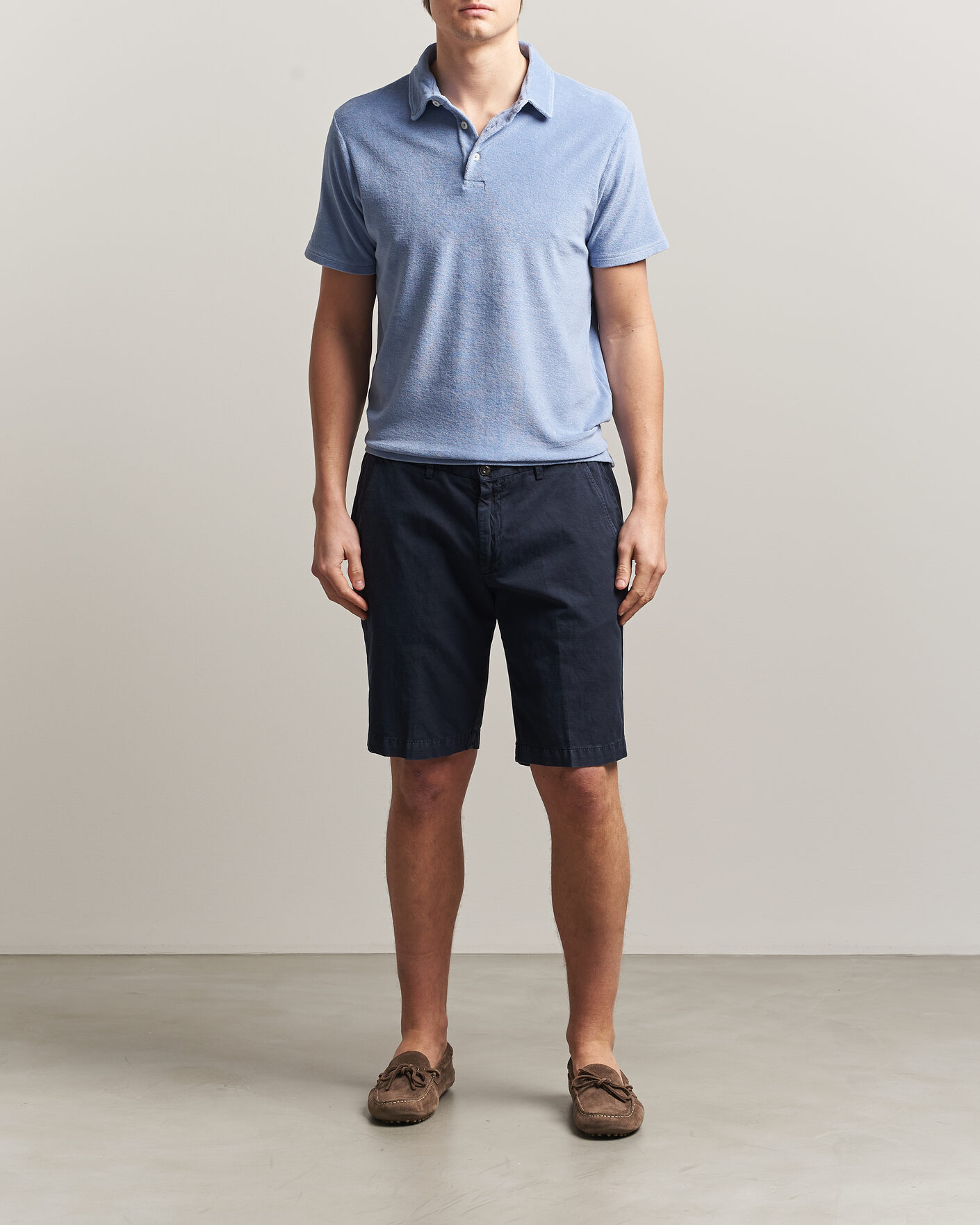 Uomini | Polo | Altea | Terry Cotton Polo Light Blue